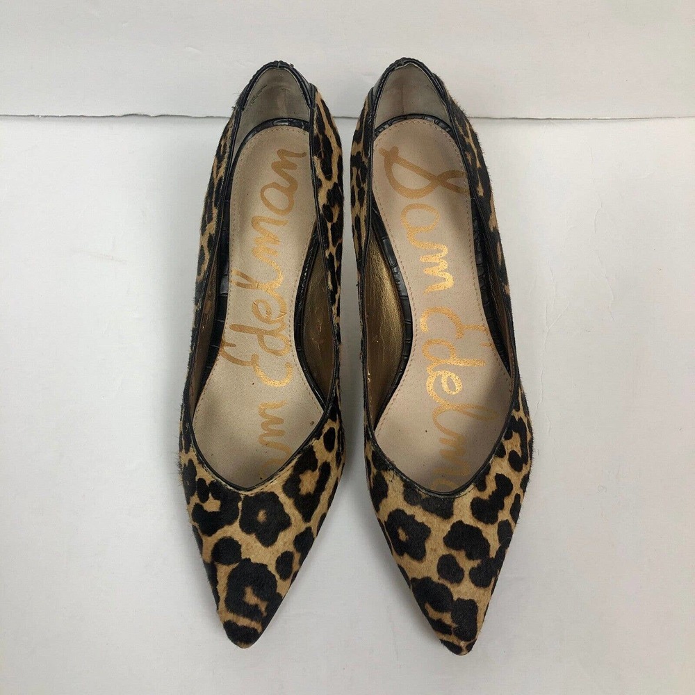 Sam Edelman Orella Cheetah Animal Print Calf Hair Pumps Heels Size 6.5